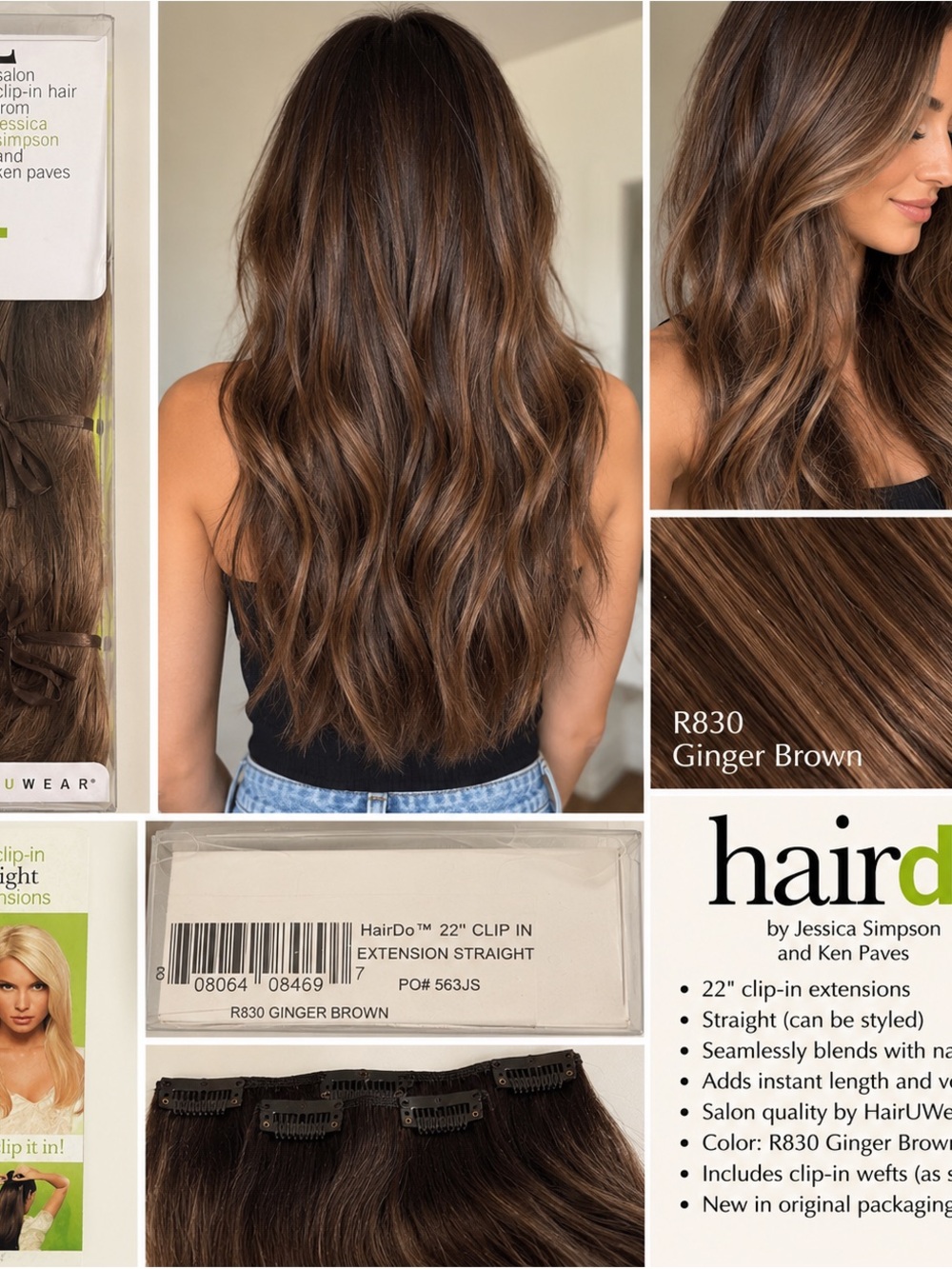 Jessica 22" Clip-In Extensions - Ginger Brown